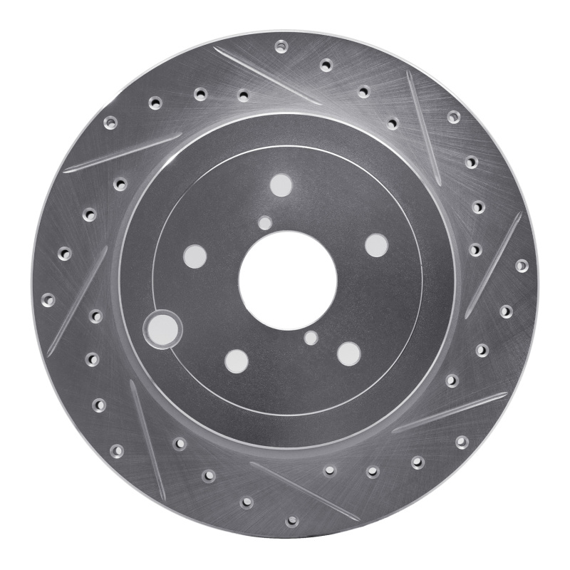Subaru WRX STI Brake Rotor (1) - Rear Right - R1 Concepts - Drilled & Slotted - Silver - `08-`20 Subaru WRX STI Brake Rotor (1) - Rear Right - R1 Concepts - Drilled & Slotted - Silver - `08-`20